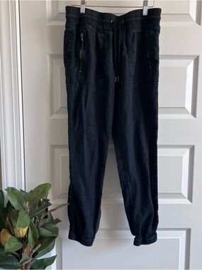ATHLETA Cabo Linen Jogger Black Sz 4